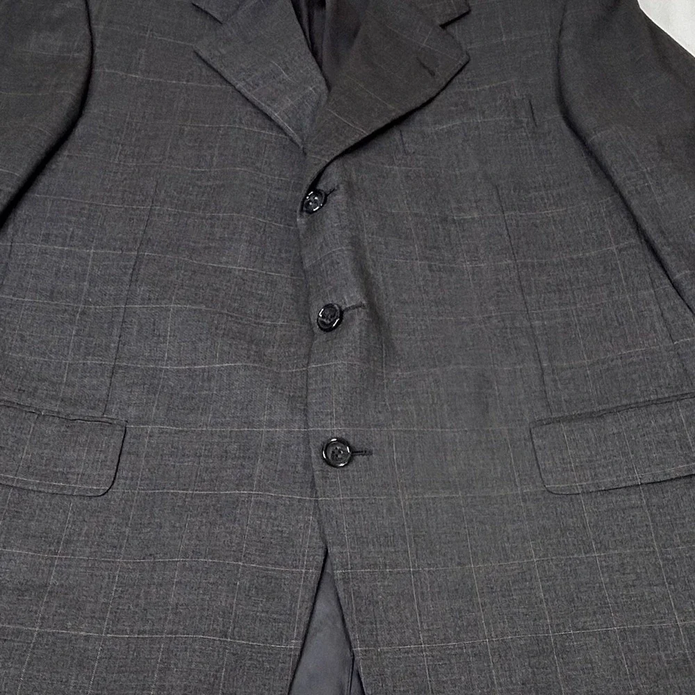 Hickey Freeman Boardroom Single Vent Wool Sportcoat Blazer Gray‎ 42R